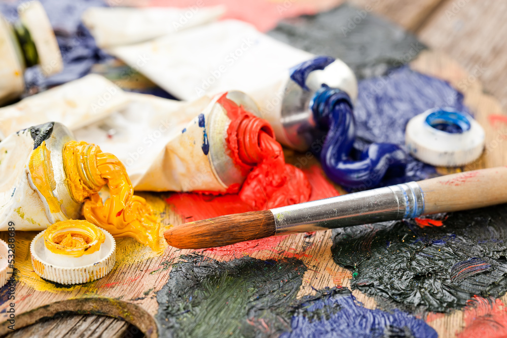 Paints and brushes Paints and brushes