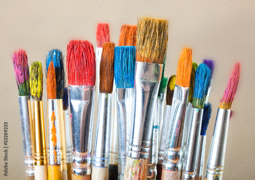 Fototapeta premium Paints and brushes