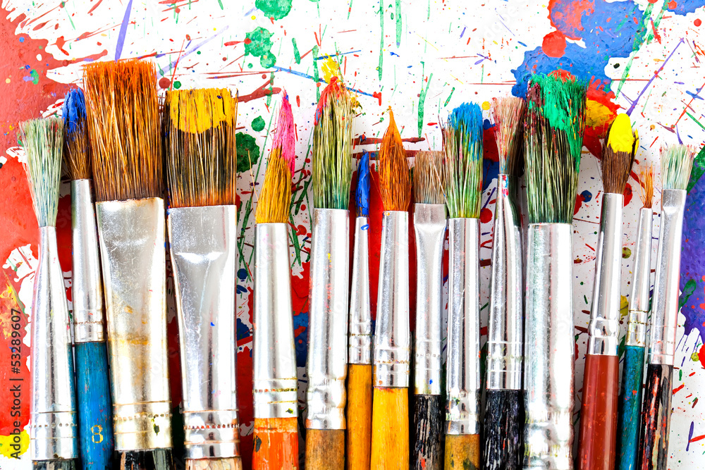 Fototapeta premium Paints and brushes