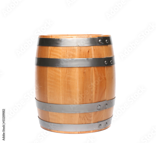 Wood barrel isolated