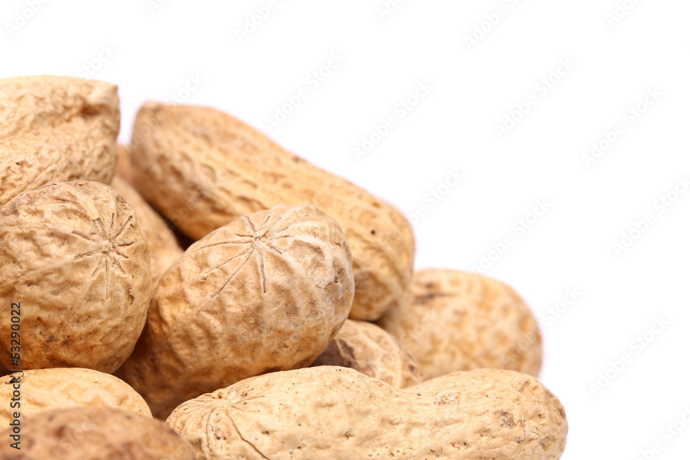Frame close-up of some peanuts.