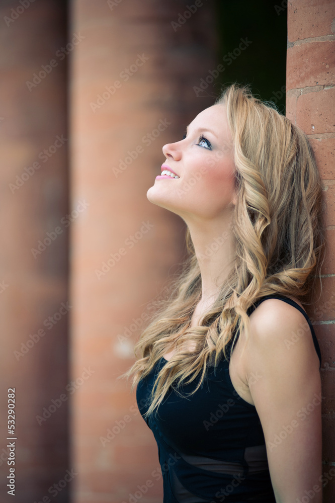 Fototapeta premium Beautiful girl outdoors intimate portrait.