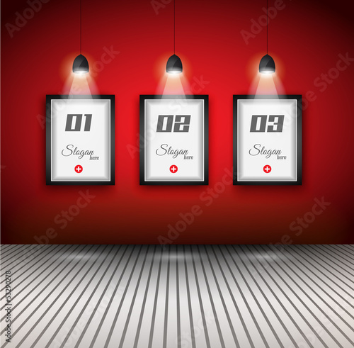 Original Infographics - Interior art gallery with 3 solutions