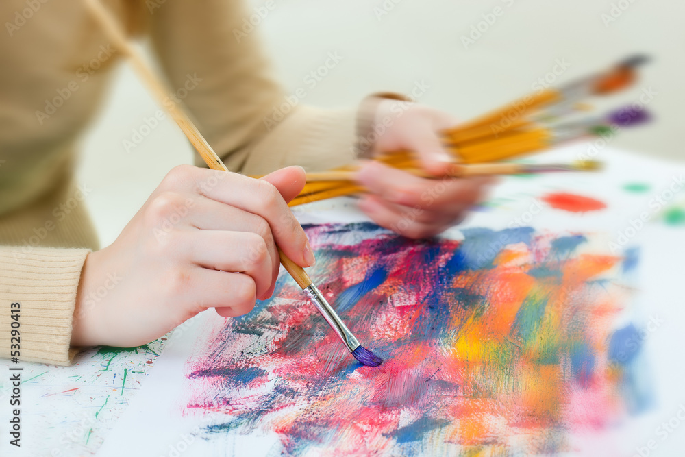 Naklejka premium Paints and brushes