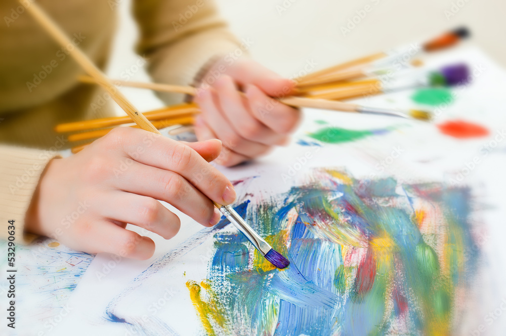 Naklejka premium Paints and brushes