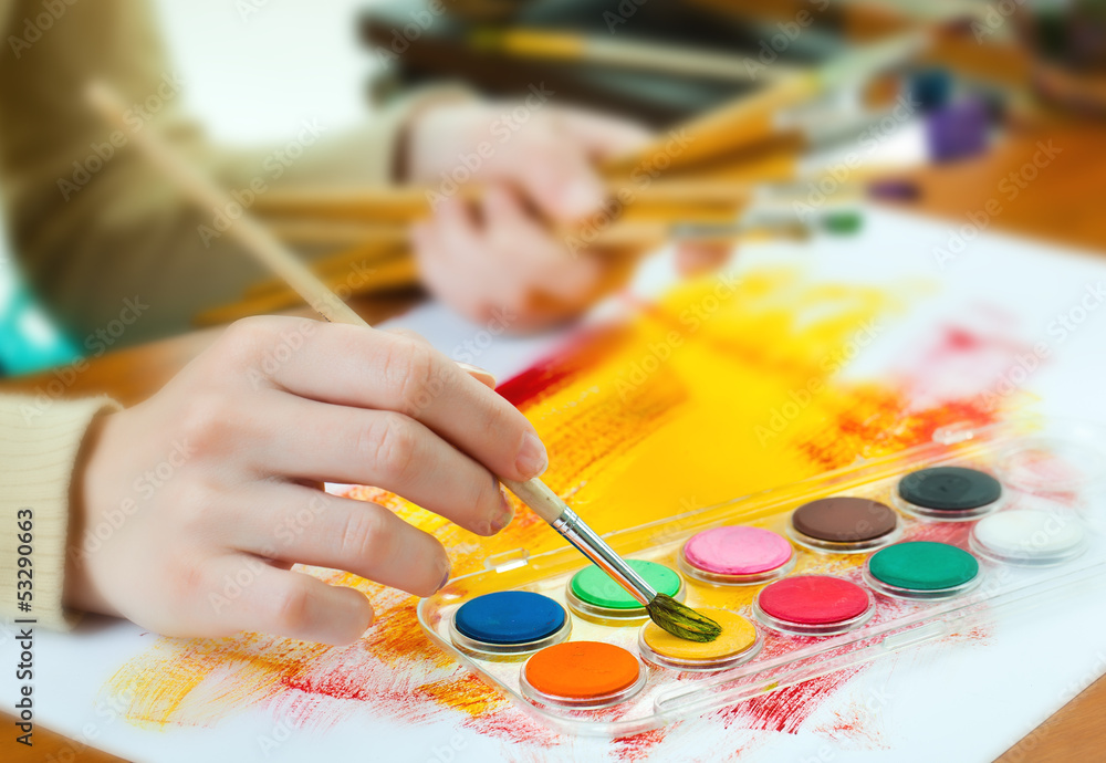Naklejka premium Paints and brushes