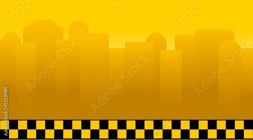 taxi background with city