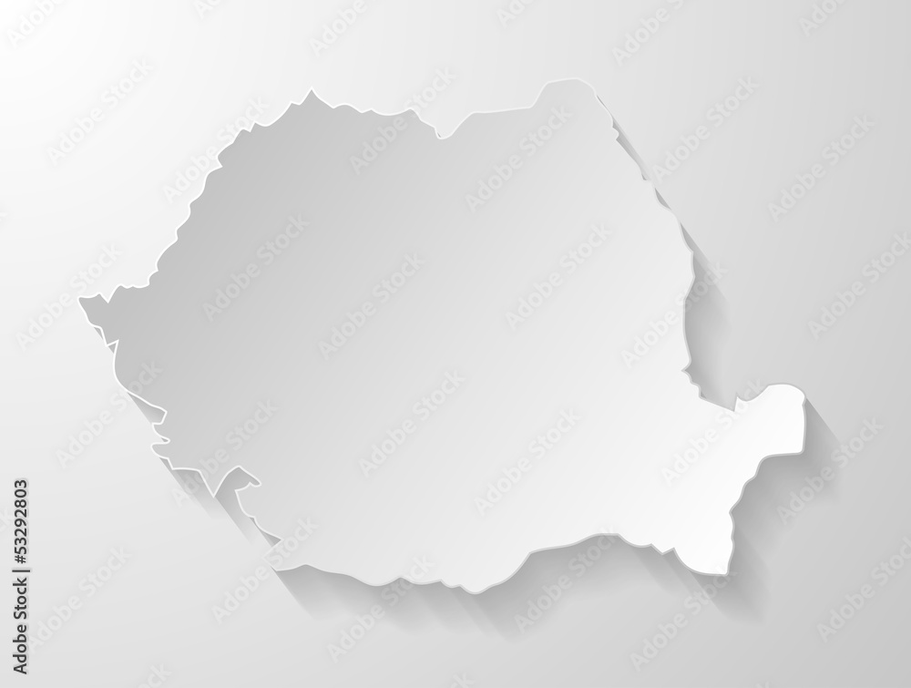 Fototapeta premium map of Romanian country with shadow effect
