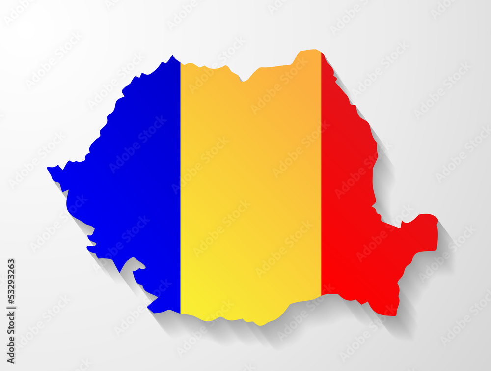 Obraz premium Romania colored shape map presentation