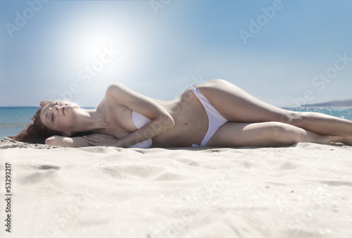 tan on the beach