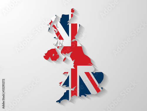 United Kingdom map whith shadow effect presentation