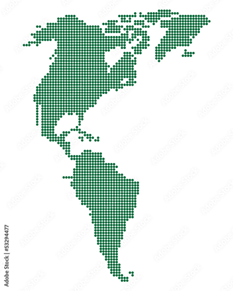 Green map of America.