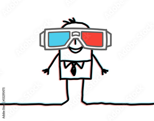 man & 3D glasses