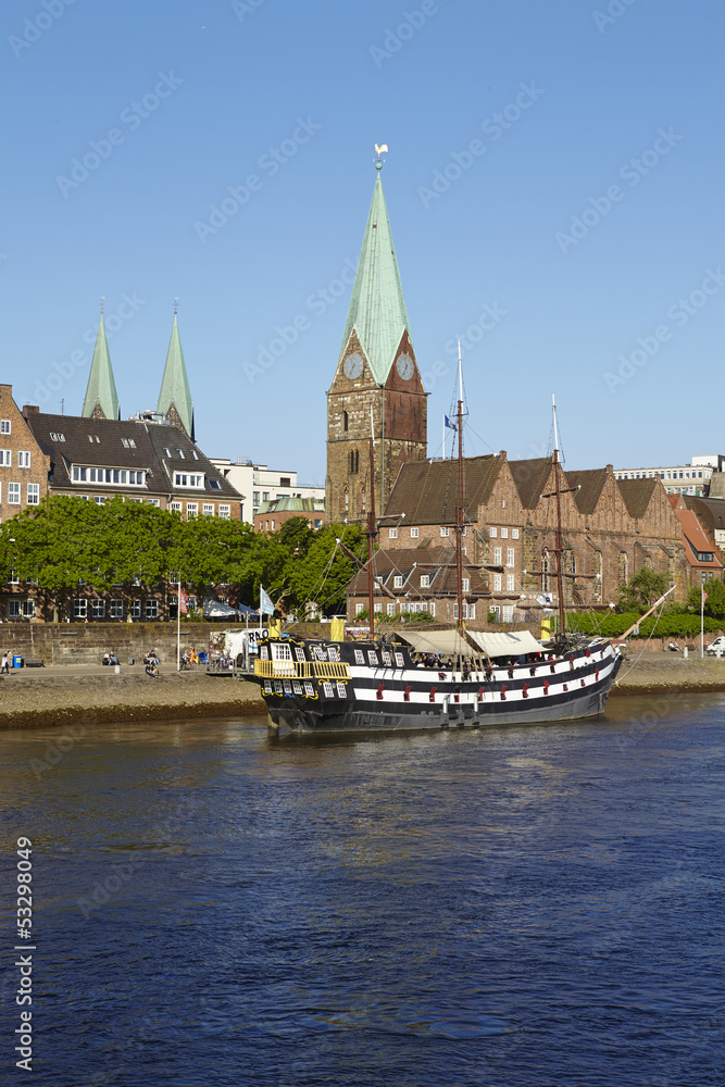 Obraz premium Bremen - Schlachte mit Martinikirche