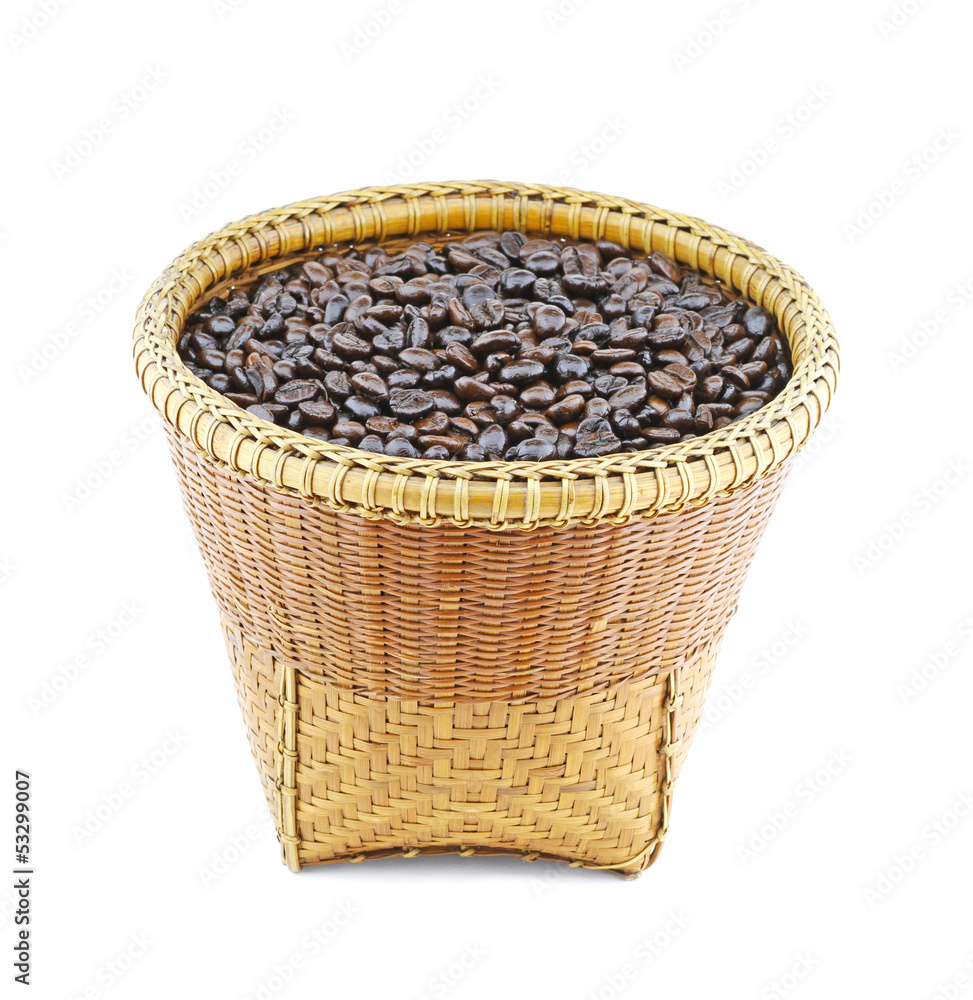 Coffee beans in basket Coffee beans in basket