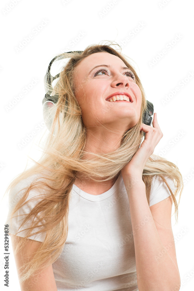 woman with headphone