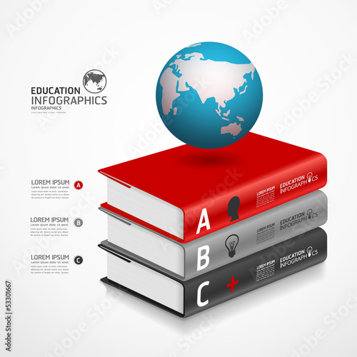 modern infographic Template with book and globe banner / can be