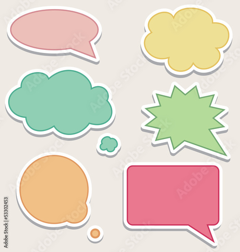 Set of Colorful Speech Bubbles or Clouds