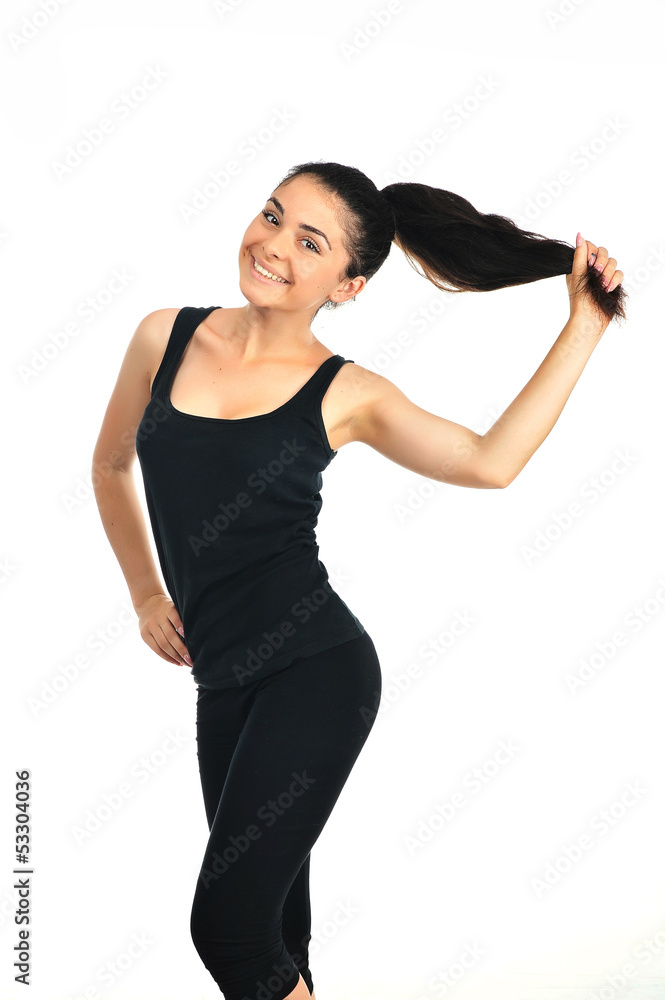 Portrait of young fitness woman Portrait of young fitness woman