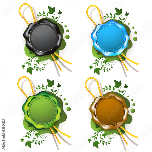 Multicolor sealing wax with decorative plant