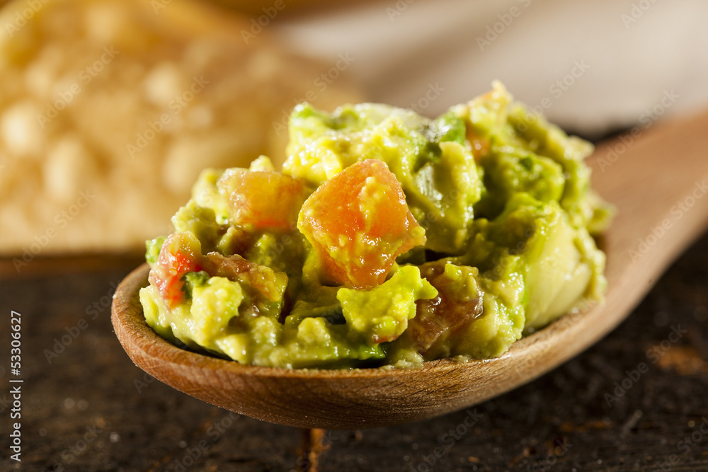 Homemade Organic Guacamole and Tortilla Chips Homemade Organic Guacamole and Tortilla Chips