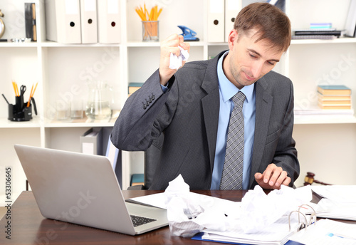 Young businessman in office...