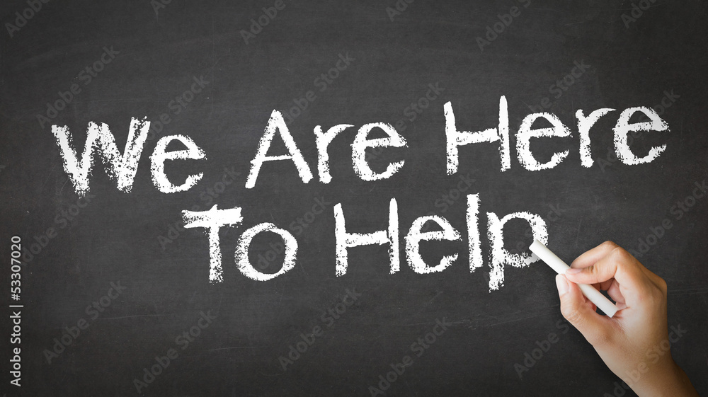 Obraz premium We Are Here to Help Chalk Illustration