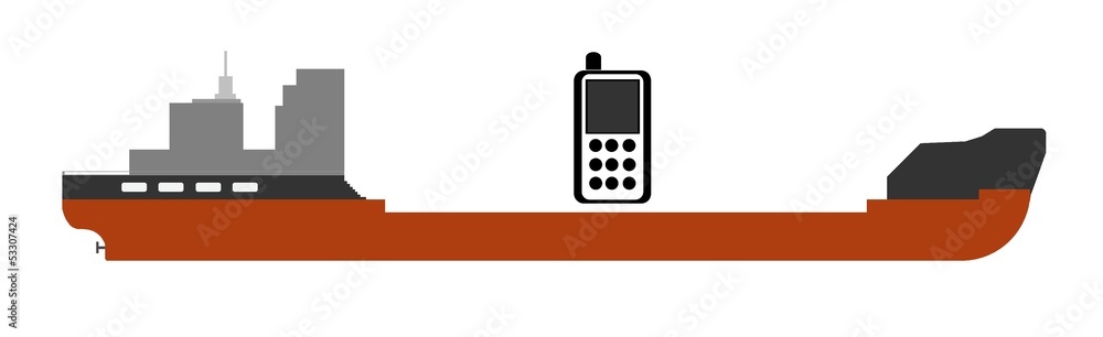 Téléphone portable en livraison par bateau cargo Téléphone portable en livraison par bateau cargo