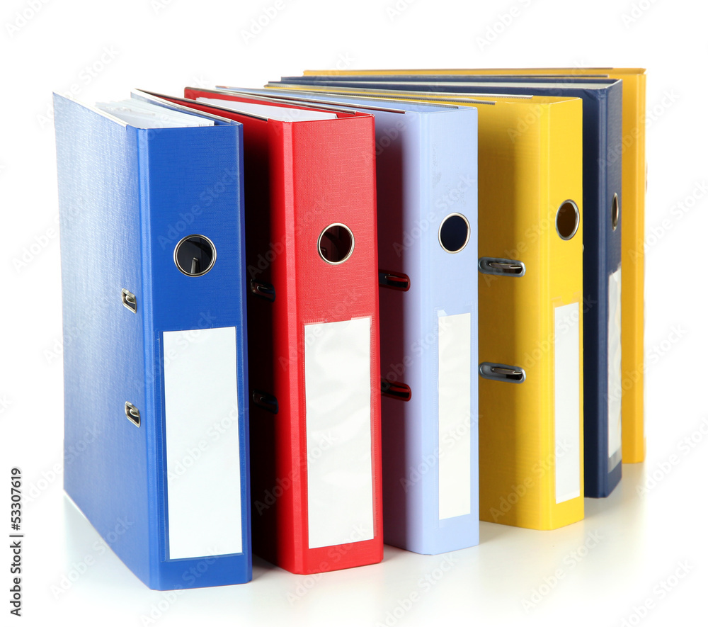 Bright office folders isolated on white Bright office folders isolated on white