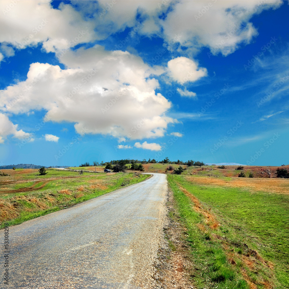 asphalt road at the summer