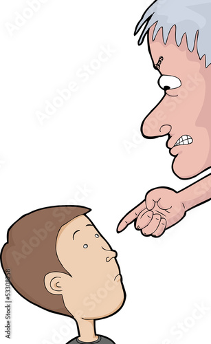 Man Pointing at Child