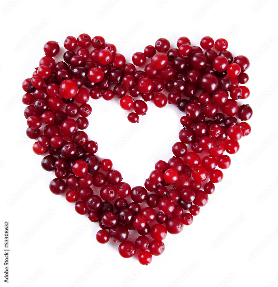 Ripe red cranberries, isolated on white. Ripe red cranberries, isolated on white.