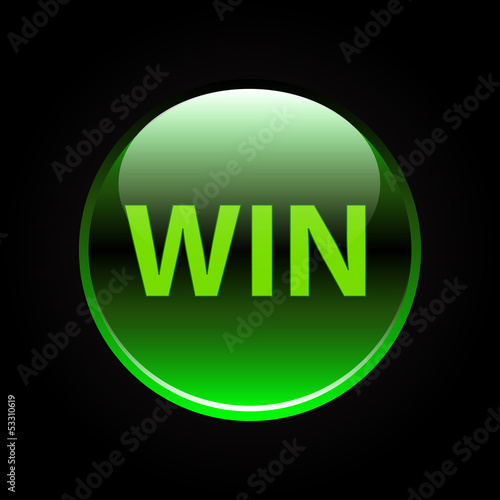 Green glossy win button