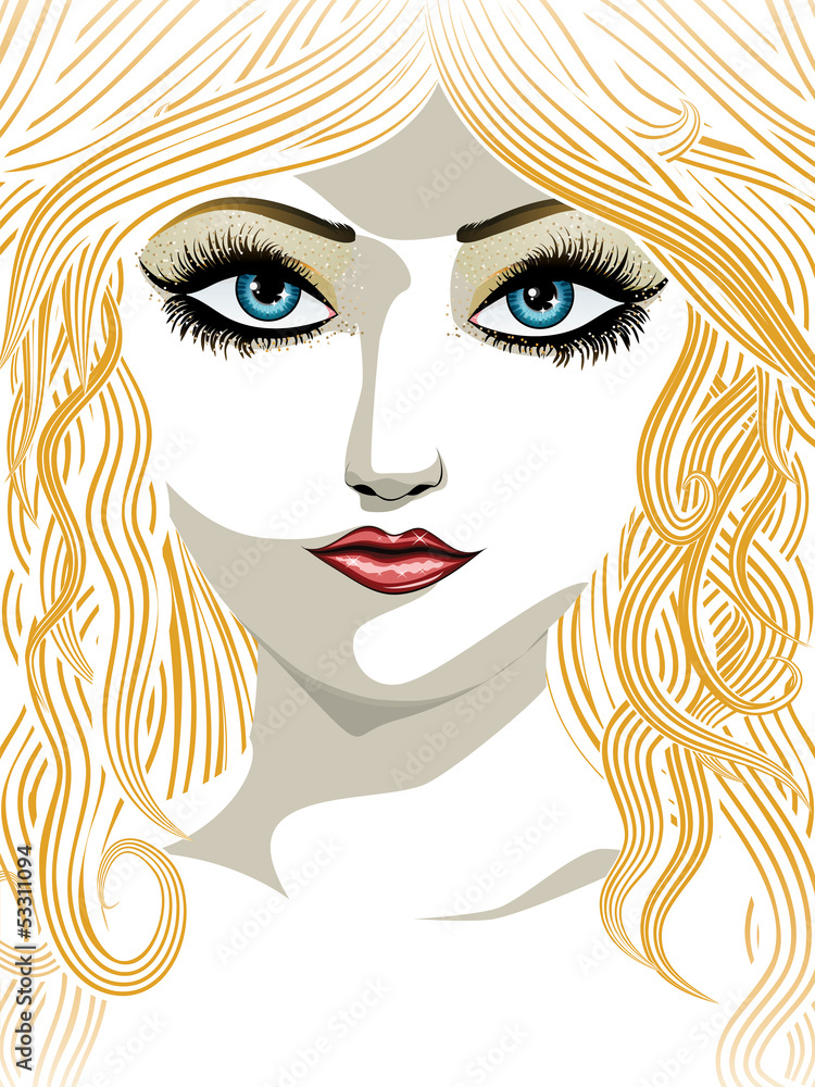 Blond girl with blue eyes Blond girl with blue eyes