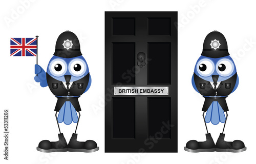 Comical British Embassy Entrance door