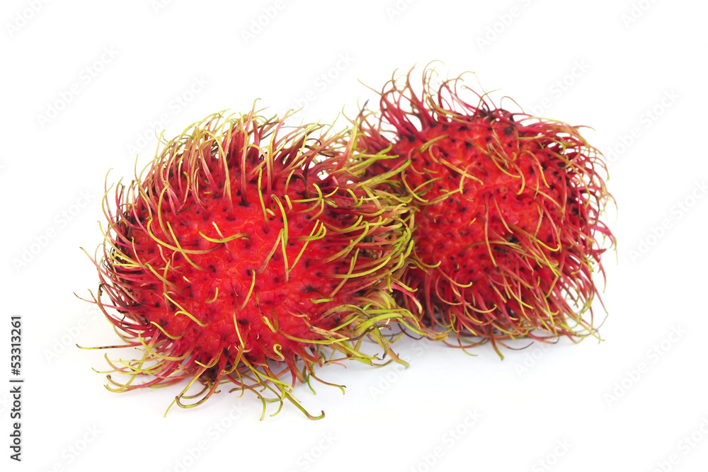Fototapeta premium rambutan on white background