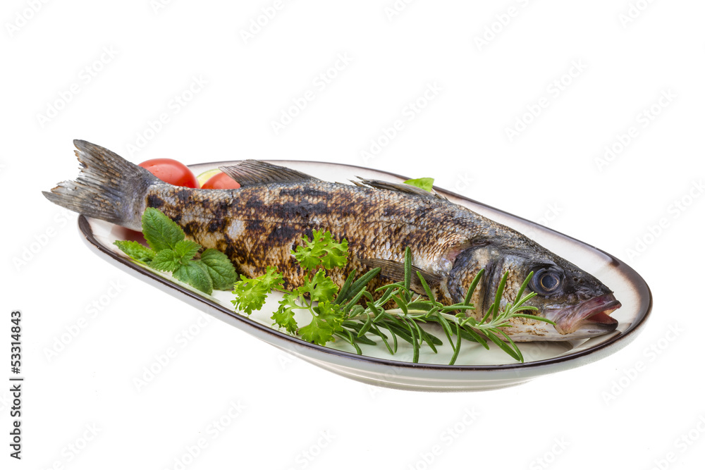 Roasted seabass