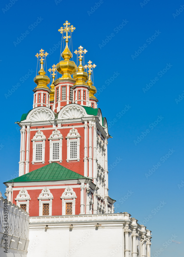 Gate-church in Novodevichy Convent in Moscow, Russia