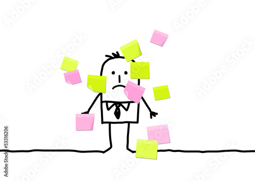 businessman & sticky notes