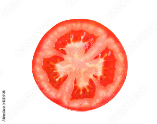 Wallpaper Mural slice of tomato isolated close-up Torontodigital.ca