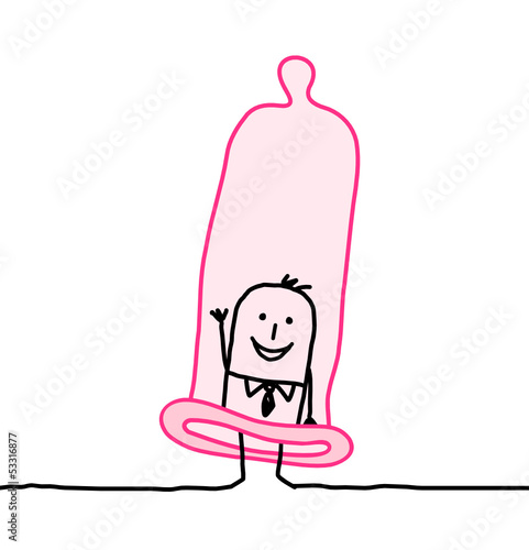 man & condom