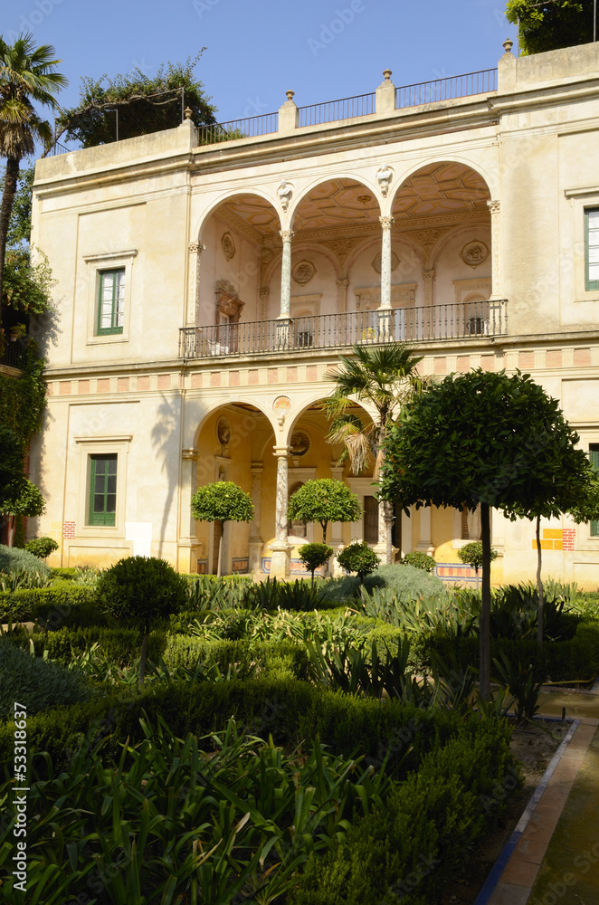 The large garden in Pilate house in Seville, Spain