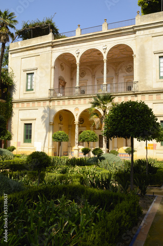 The large garden in Pilate house in Seville, Spain © monysasi