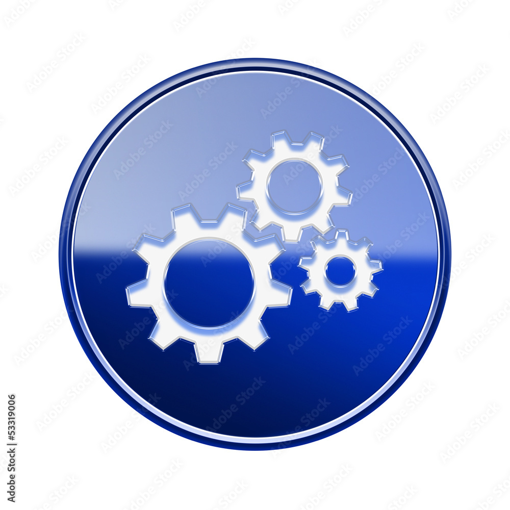 Tools icon glossy blue, isolated on white background Tools icon glossy blue, isolated on white background