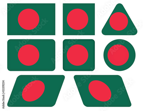 set of buttons with flag of Bangladesh