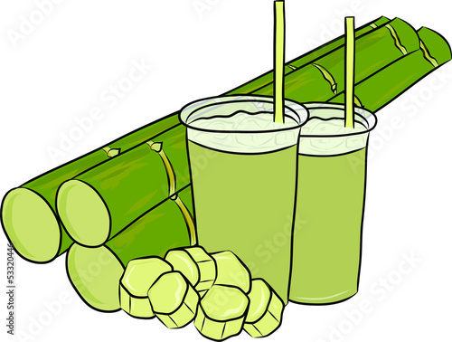 hand drawn sugar cane juice