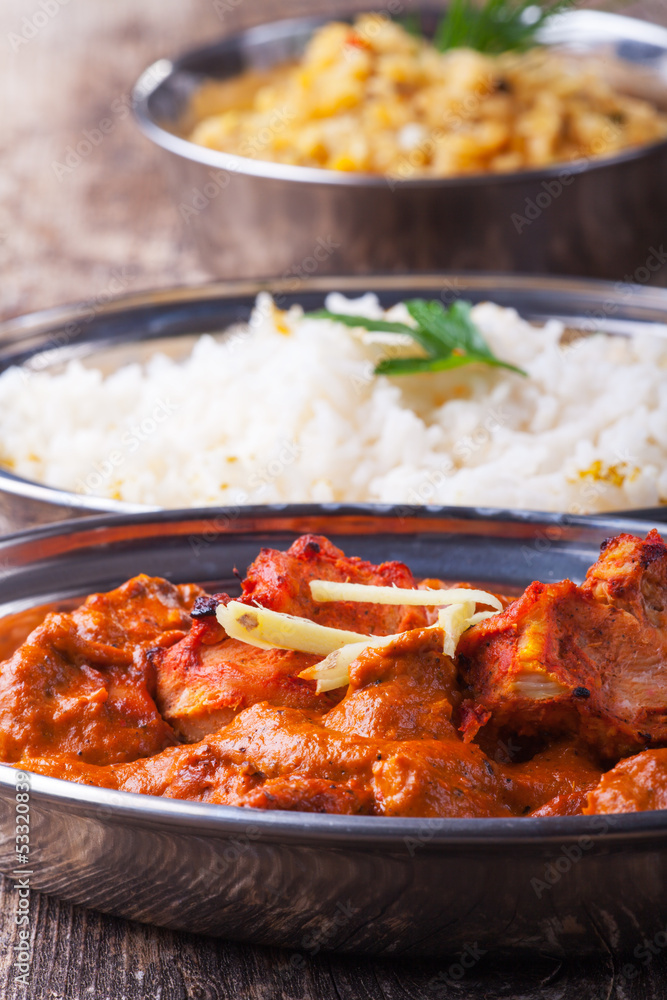 indisches Chicken Tikka Masala mit Reis indisches Chicken Tikka Masala mit Reis
