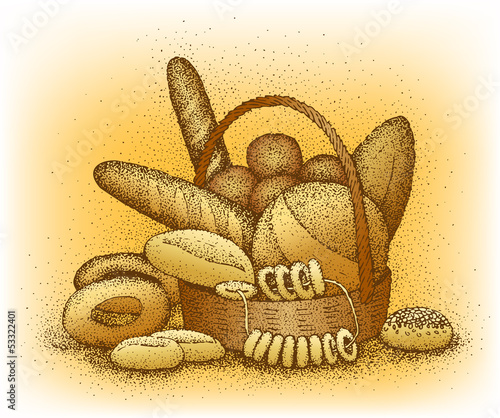 Bakery products hand-drawn illustration