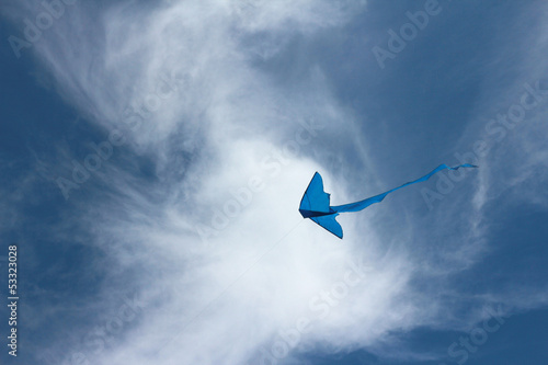 Blue kite in the sky