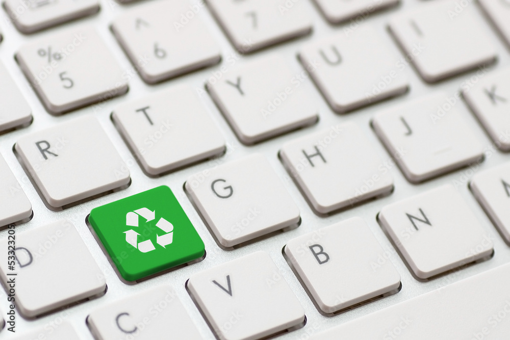 Recycle symbol on a Computer keyboard Recycle symbol on a Computer keyboard